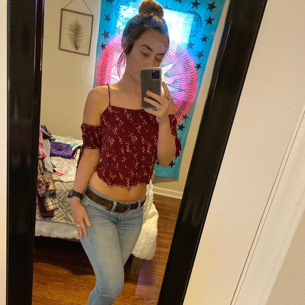 floral crop-top